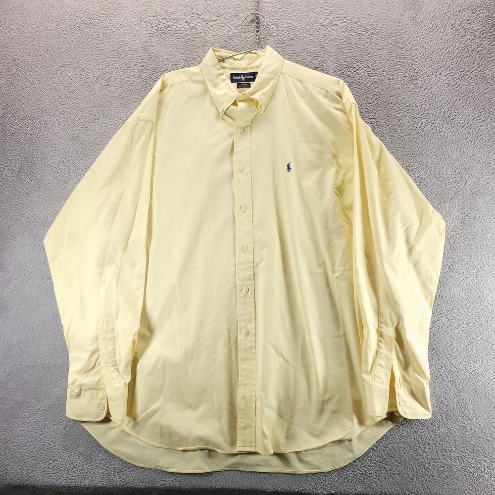 Polo Ralph Lauren Shirt Mens 2XL Yellow Blake Oxford Long Sleeve Button Down